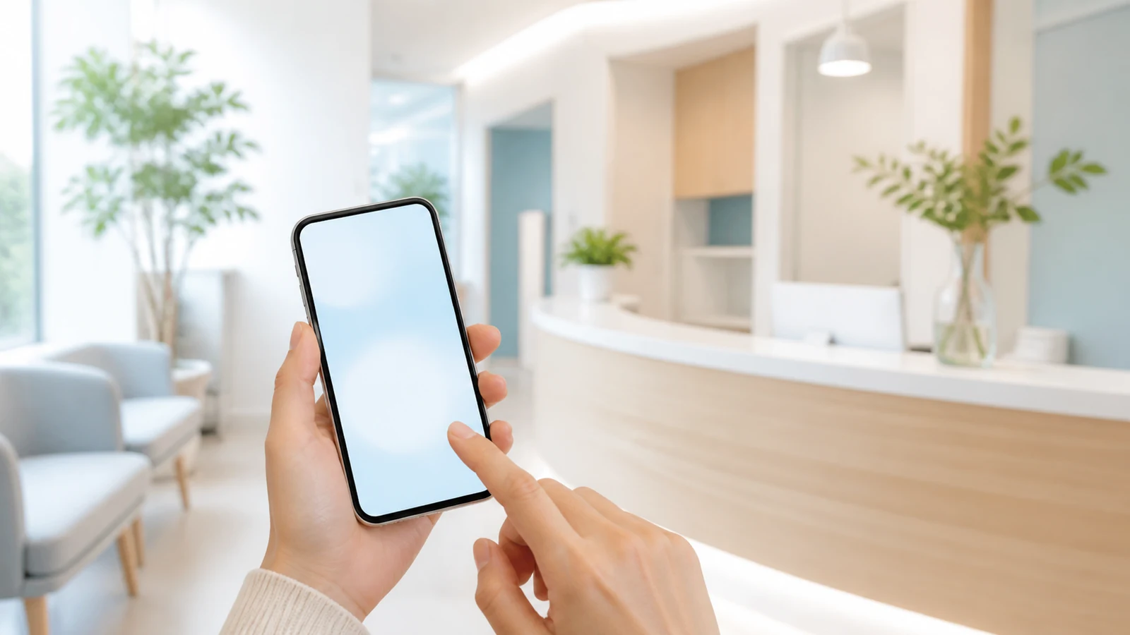 スマートフォンで予約を確認するイメージ