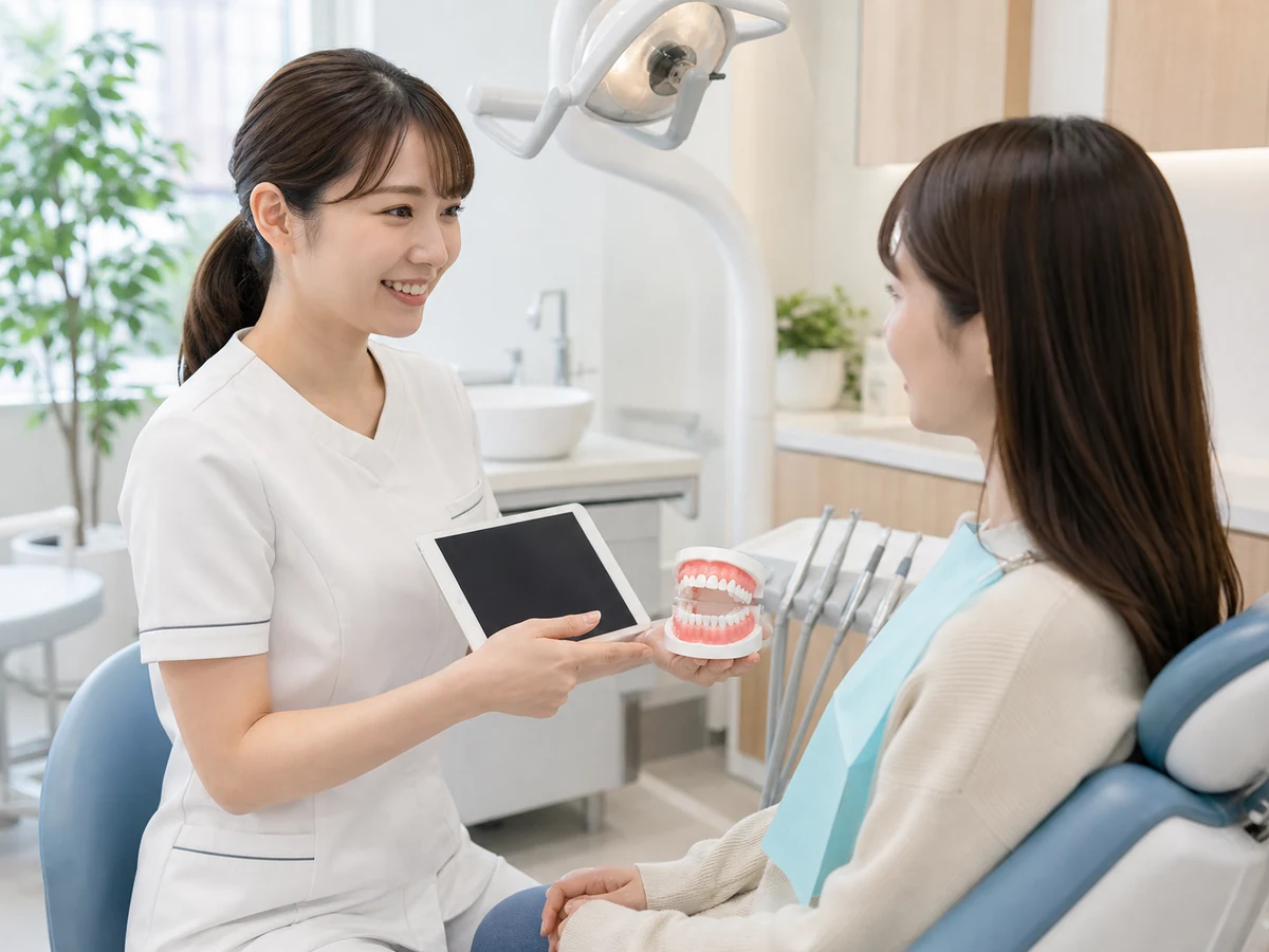 予防ケアの説明を受ける患者