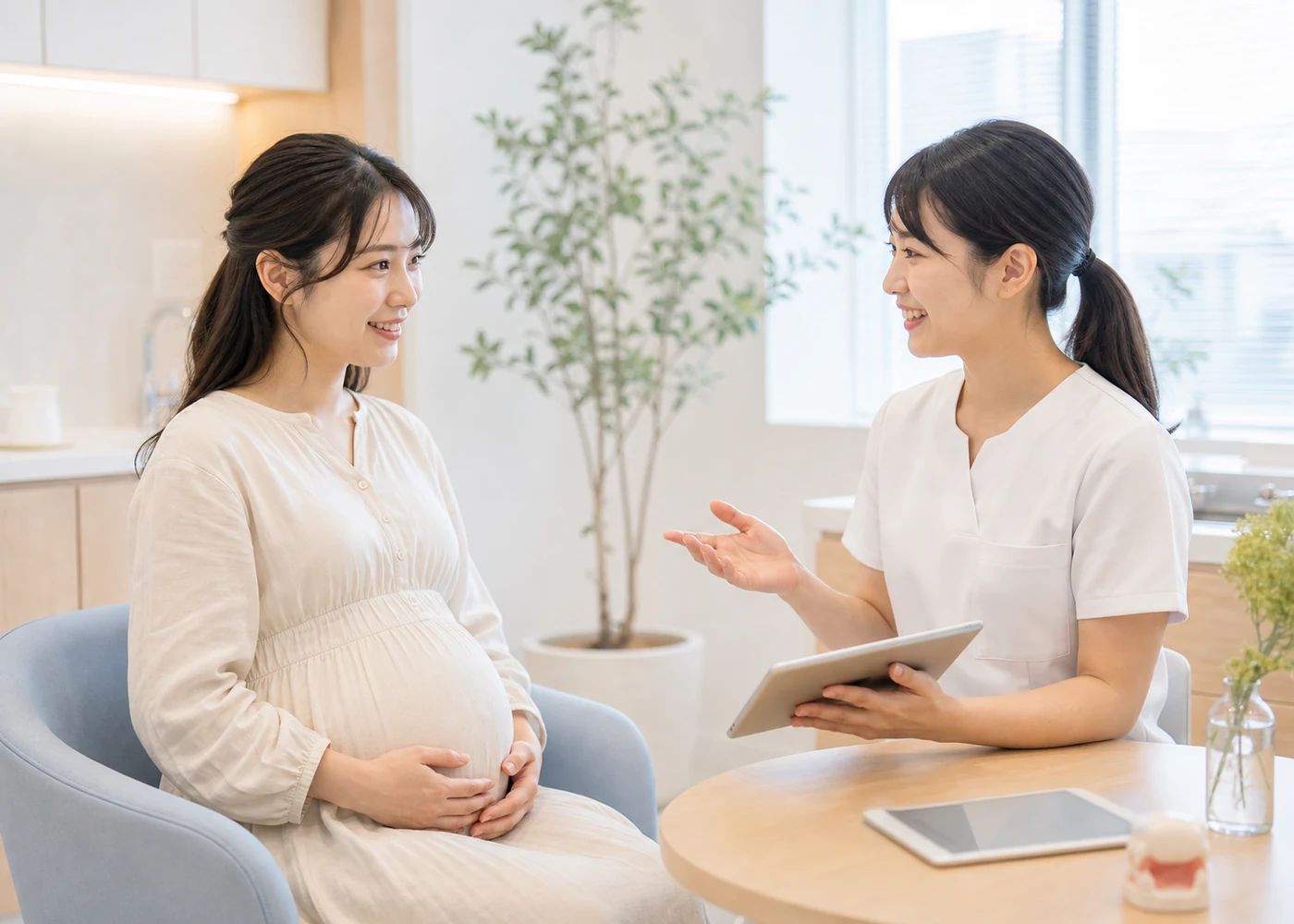 明るい待合で相談しやすい環境