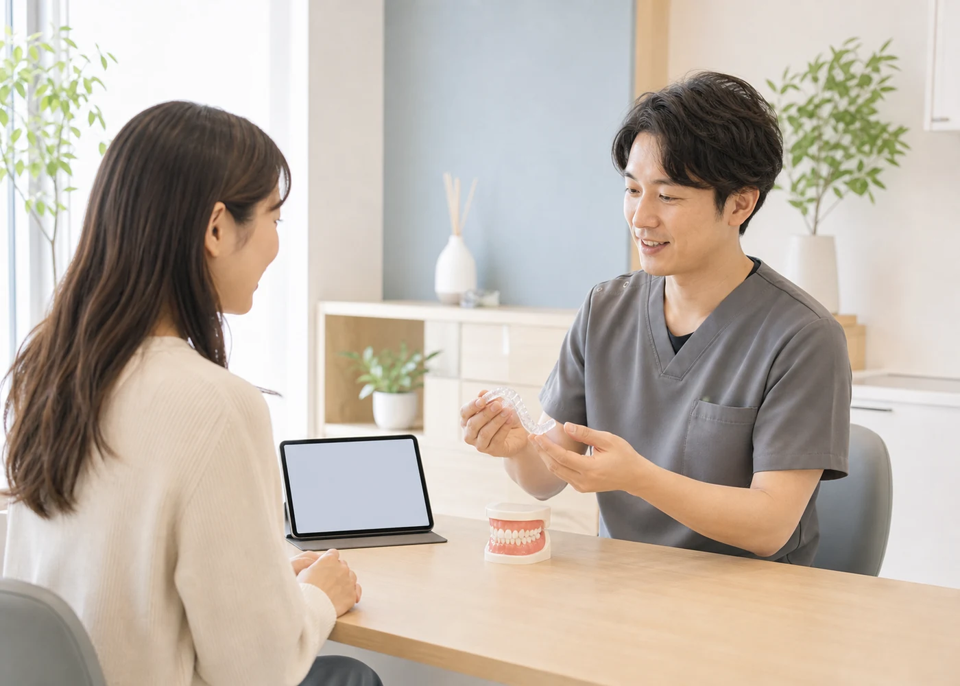 矯正相談の資料を見る患者